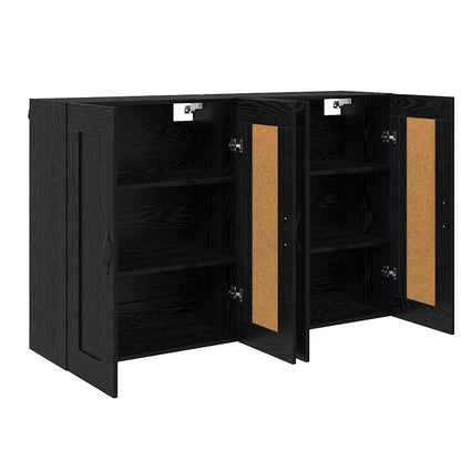 vidaXL Wall-mounted Cabinet 2 pcs Black Oak 69.5 x 34 x 90 cm