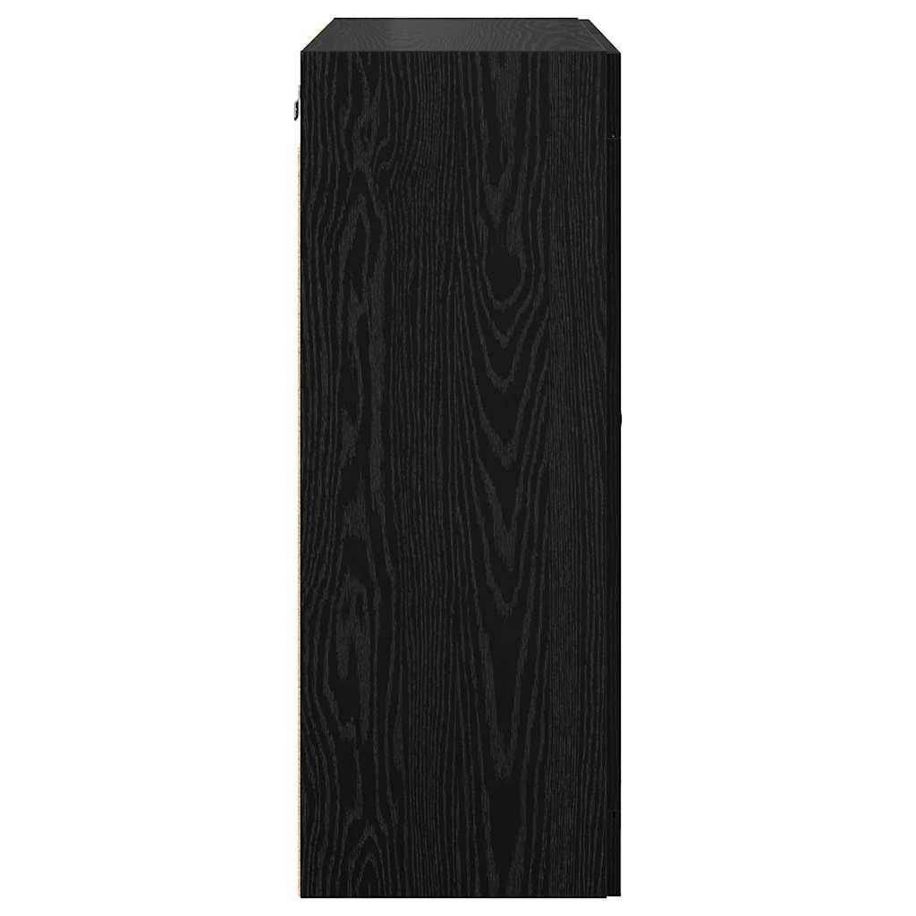 vidaXL Wall-mounted Cabinet 2 pcs Black Oak 69.5 x 34 x 90 cm