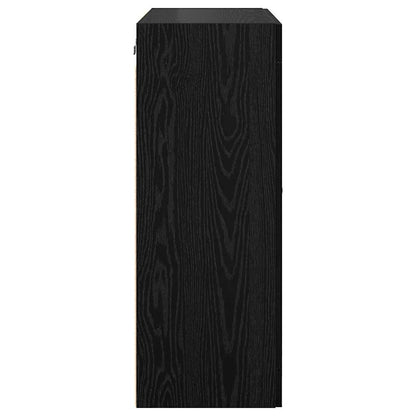 vidaXL Wall-mounted Cabinet 2 pcs Black Oak 69.5 x 34 x 90 cm