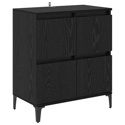 vidaXL Sideboards 2 pcs Black Oak 60 x 35 x 70 cm Engineered Wood