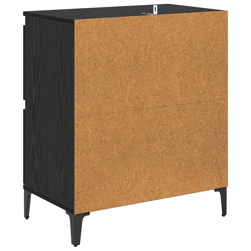 vidaXL Sideboards 2 pcs Black Oak 60 x 35 x 70 cm Engineered Wood