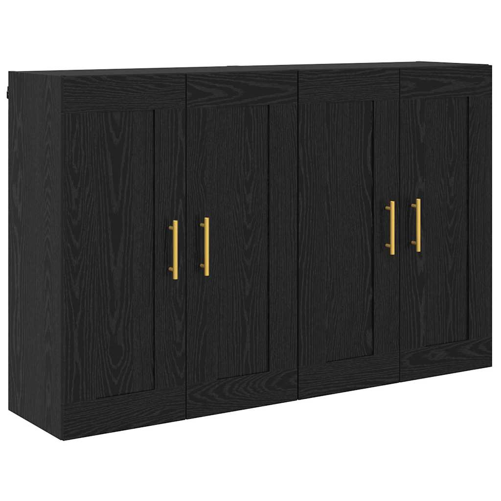 vidaXL Wall-mounted Cabinet 2 pcs Black Oak 69.5 x 34 x 90 cm