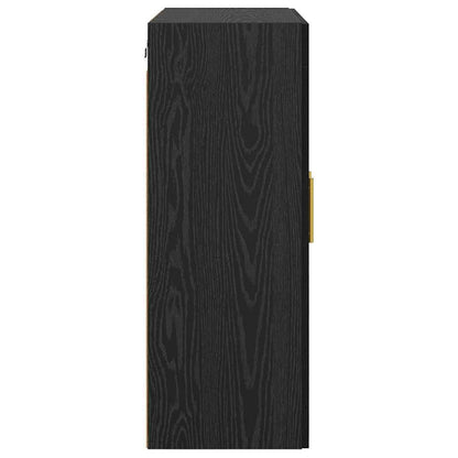 vidaXL Wall-mounted Cabinet 2 pcs Black Oak 69.5 x 34 x 90 cm