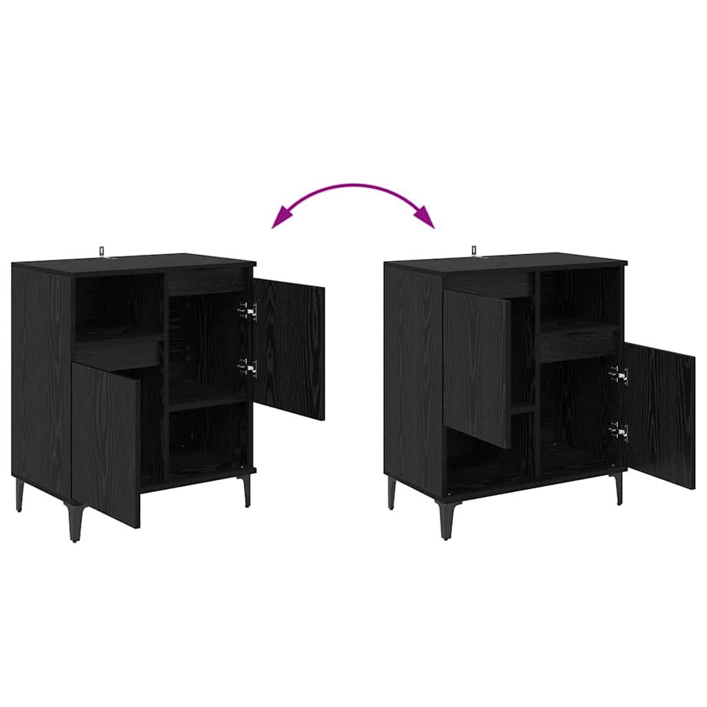 vidaXL Sideboards 3 pcs Black Oak 60 x 35 x 70 cm Engineered Wood