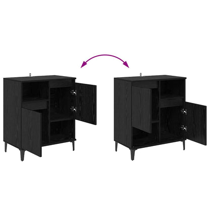 vidaXL Sideboards 3 pcs Black Oak 60 x 35 x 70 cm Engineered Wood