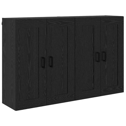 vidaXL Wall-mounted Cabinet 2 pcs Black Oak 69.5 x 34 x 90 cm