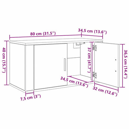 vidaXL Wall-mounted TV Cabinet Set 3 pcs Black Oak 80 x 34.5 x 40 cm