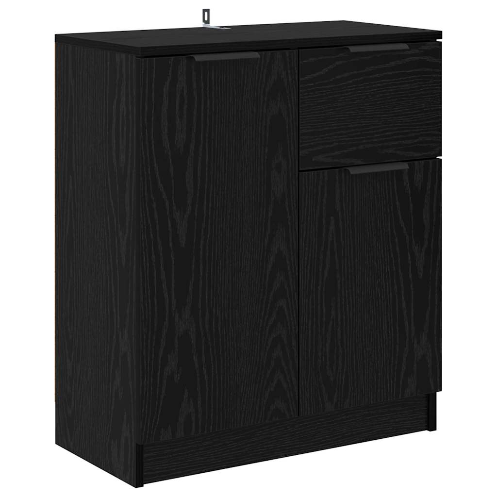 vidaXL Sideboards 2 pcs Black Oak 60 x 30 x 70 cm Engineered Wood
