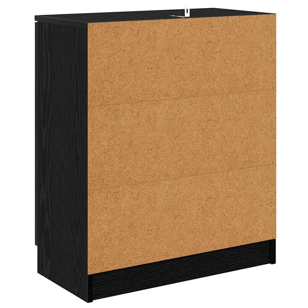 vidaXL Sideboards 2 pcs Black Oak 60 x 30 x 70 cm Engineered Wood