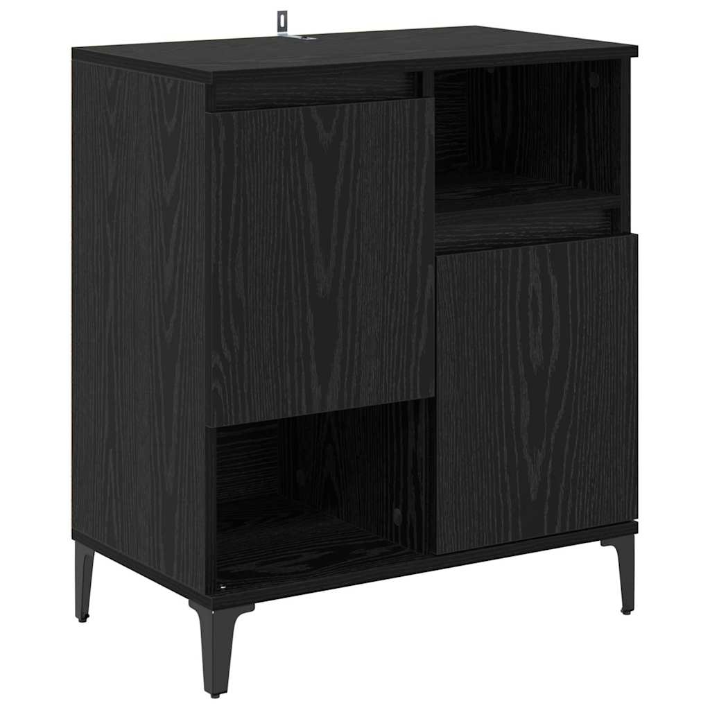 vidaXL Sideboards 2 pcs Black Oak 60 x 35 x 70 cm Engineered Wood