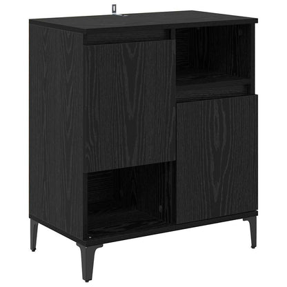 vidaXL Sideboards 2 pcs Black Oak 60 x 35 x 70 cm Engineered Wood