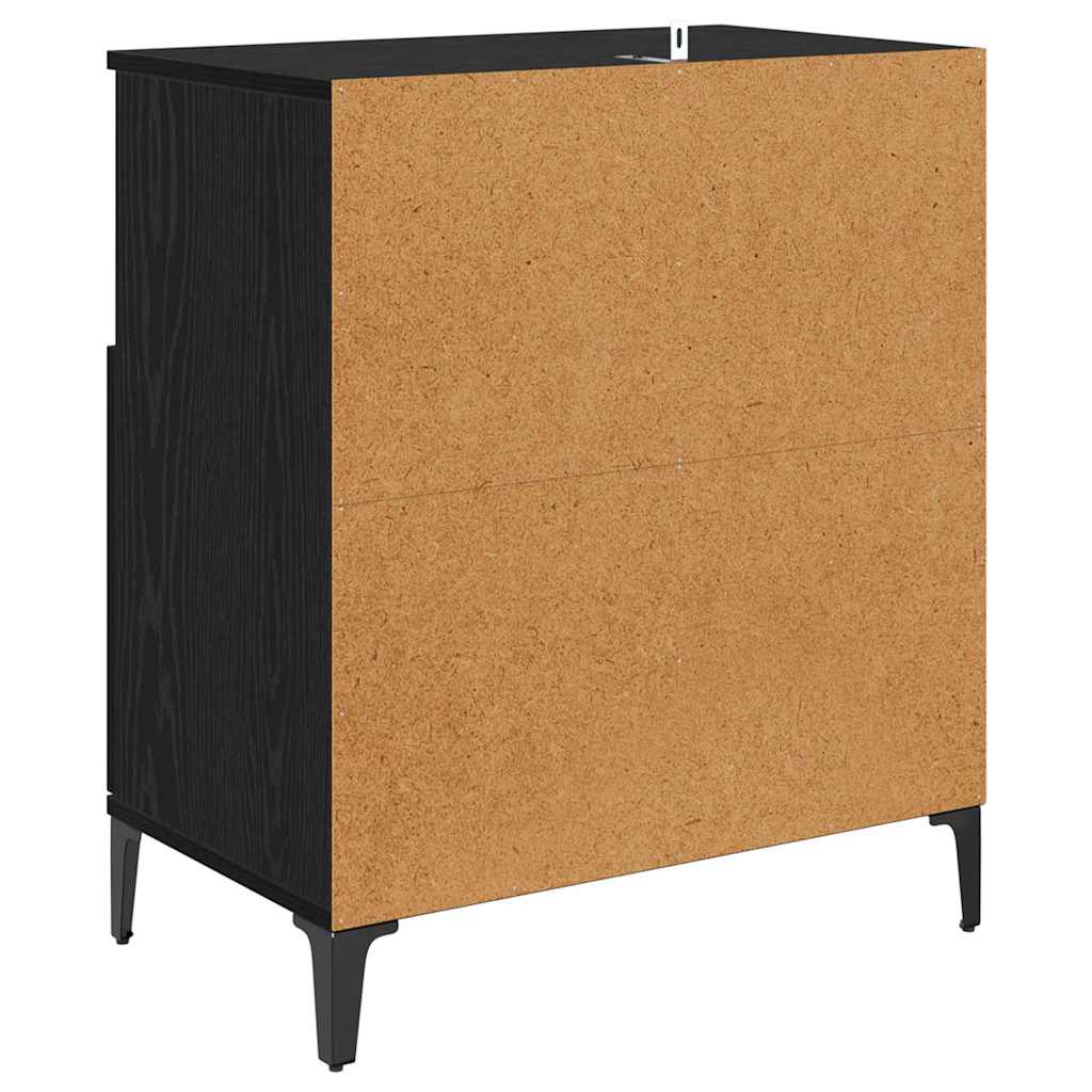 vidaXL Sideboards 2 pcs Black Oak 60 x 35 x 70 cm Engineered Wood