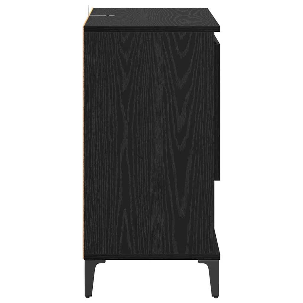 vidaXL Sideboards 2 pcs Black Oak 60 x 35 x 70 cm Engineered Wood