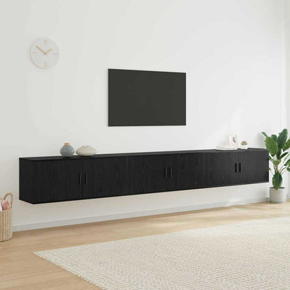 vidaXL Wall-mounted TV Cabinet Set 3 pcs Black Oak 100 x 34.5 x 40 cm