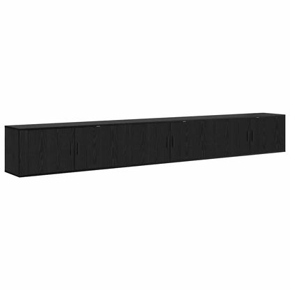 vidaXL Wall-mounted TV Cabinet Set 3 pcs Black Oak 100 x 34.5 x 40 cm