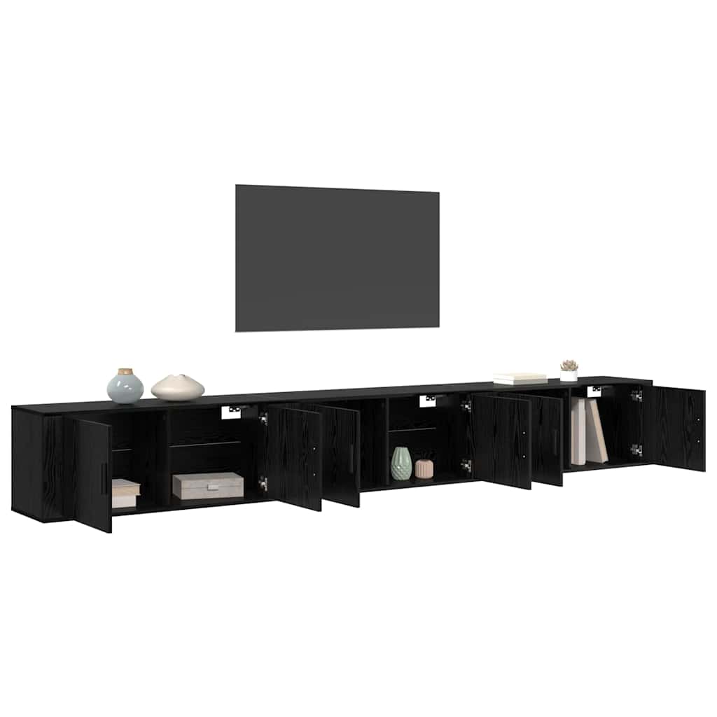 vidaXL Wall-mounted TV Cabinet Set 3 pcs Black Oak 100 x 34.5 x 40 cm