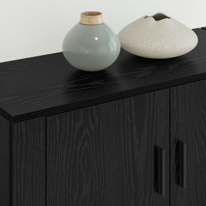 vidaXL Wall-mounted TV Cabinet Set 2 pcs Black Oak 80 x 34.5 x 40 cm