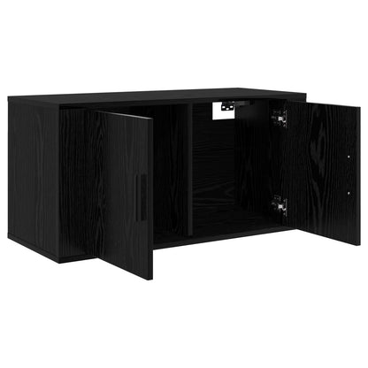 vidaXL Wall-mounted TV Cabinet Set 2 pcs Black Oak 80 x 34.5 x 40 cm