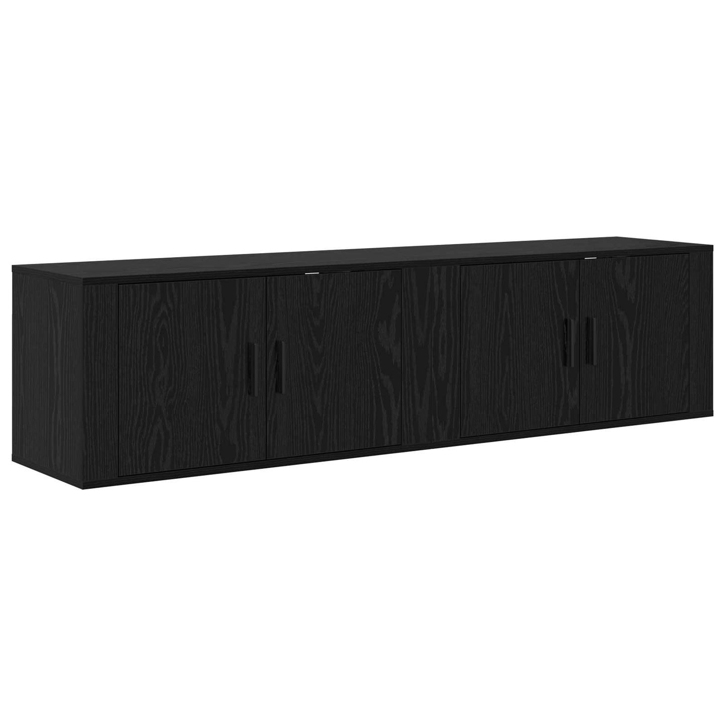 vidaXL Wall-mounted TV Cabinet Set 2 pcs Black Oak 80 x 34.5 x 40 cm