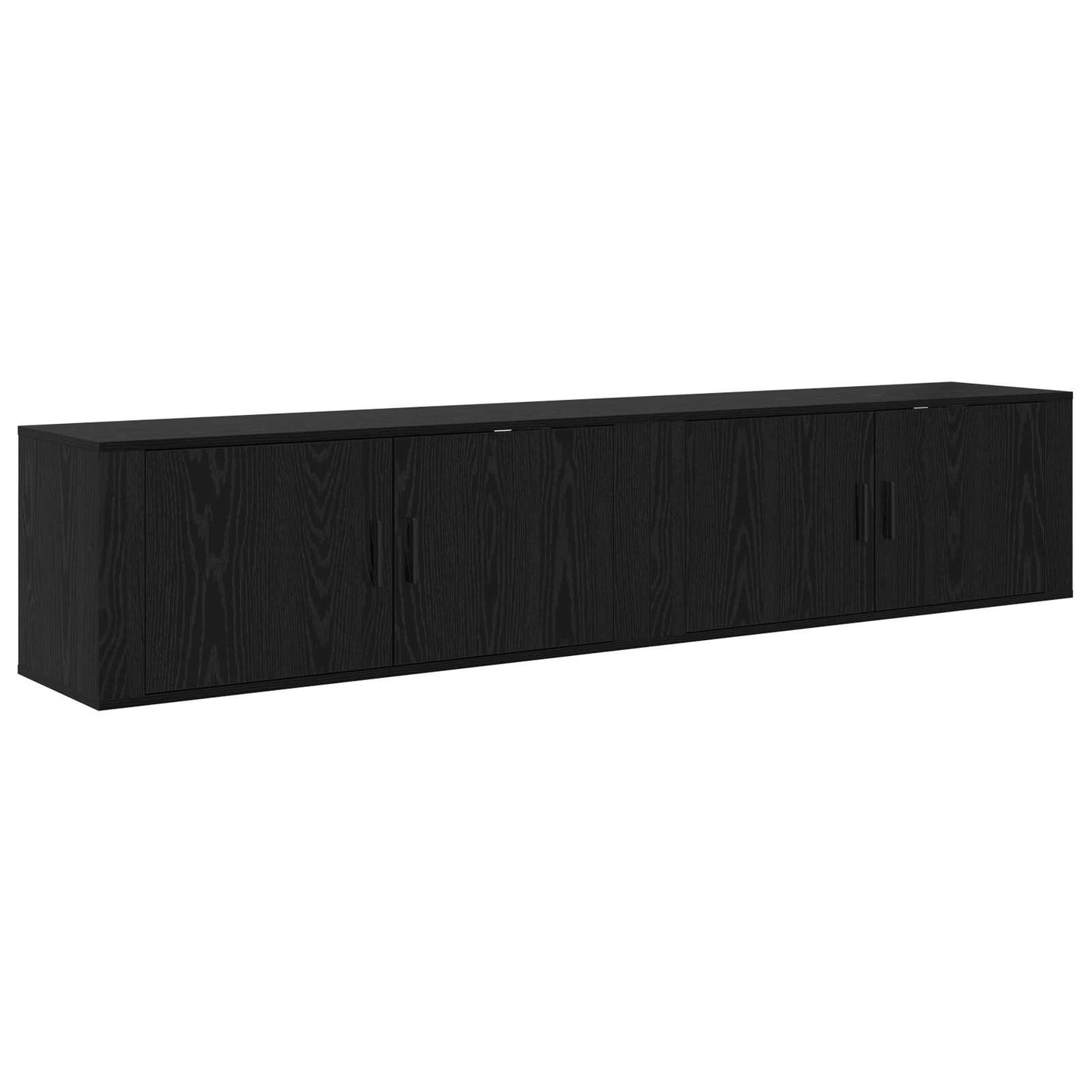 vidaXL Wall-mounted TV Cabinet Set 2 pcs Black Oak 100 x 34.5 x 40 cm