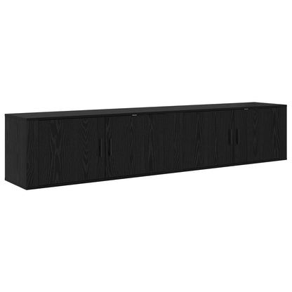 vidaXL Wall-mounted TV Cabinet Set 2 pcs Black Oak 100 x 34.5 x 40 cm