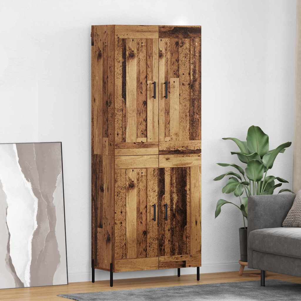 vidaXL Highboard 2 pcs Old Wood Engineered Wood