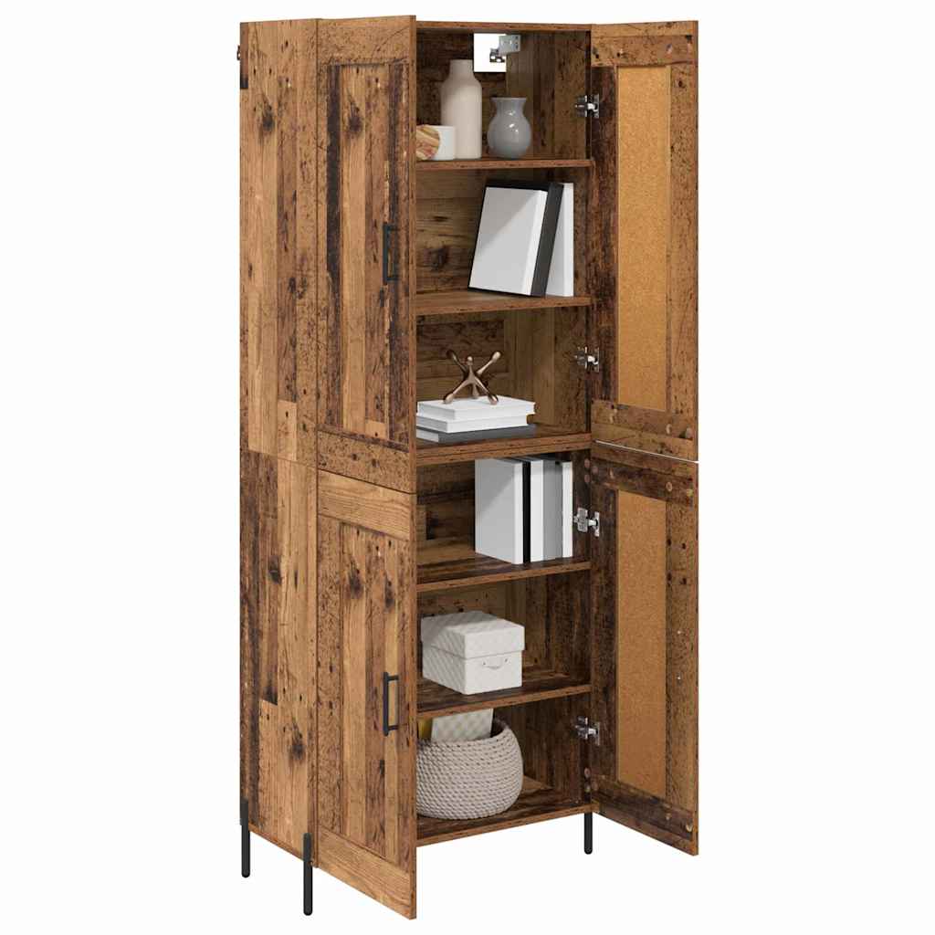 vidaXL Highboard 2 pcs Old Wood Engineered Wood