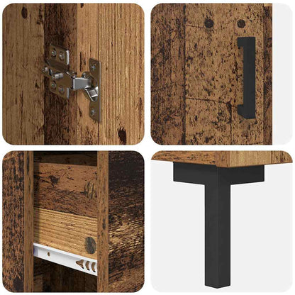 vidaXL Highboard Old Wood 34.5 x 34 x 180 cm Engineered Wood