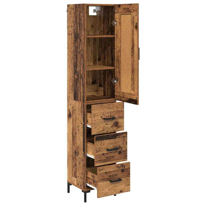 vidaXL Highboard Old Wood 34.5 x 34 x 180 cm Engineered Wood