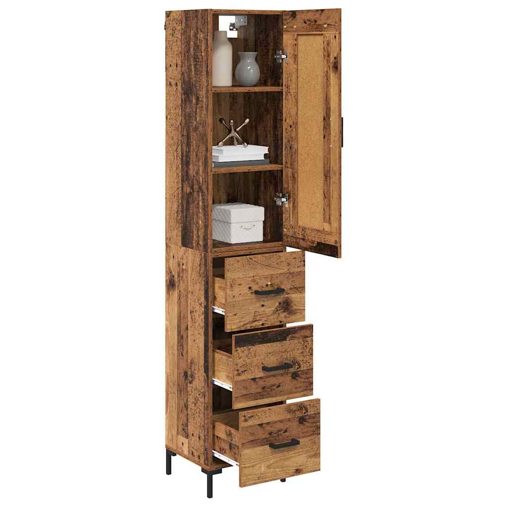 vidaXL Highboard Old Wood 34.5 x 34 x 180 cm Engineered Wood