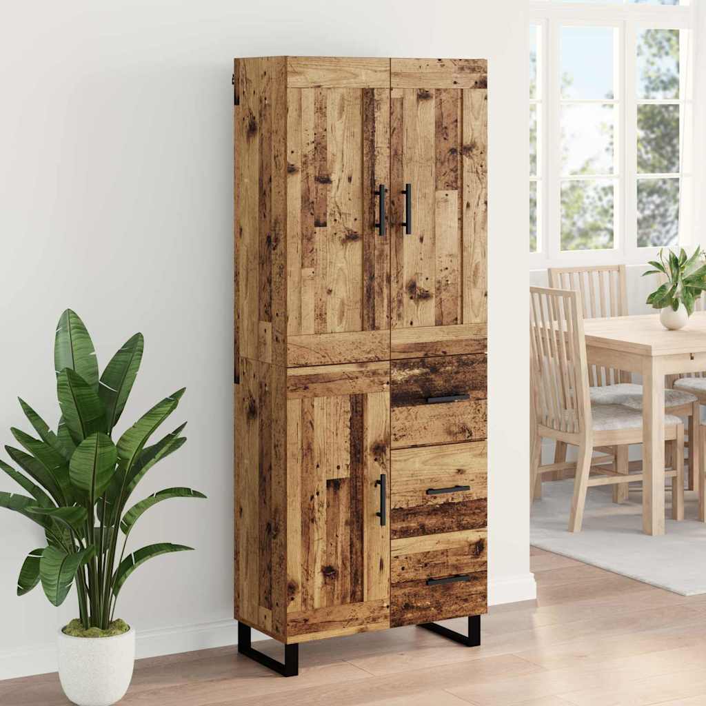 vidaXL Highboard Old Wood 69.5 x 34 x 180 cm Engineered Wood