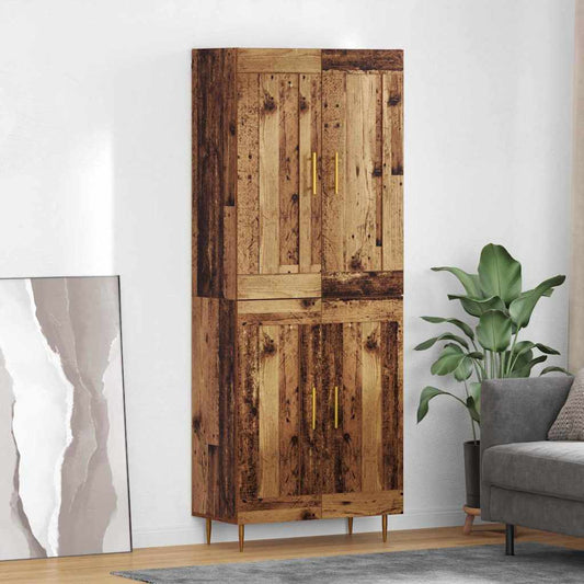 vidaXL Highboard Old Wood 69.5 x 34 x 180 cm Engineered Wood