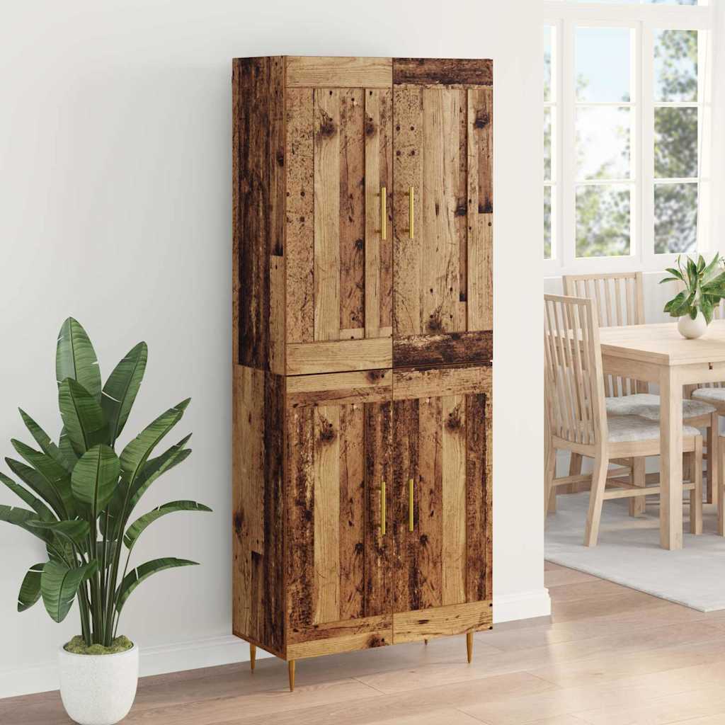 vidaXL Highboard Old Wood 69.5 x 34 x 180 cm Engineered Wood