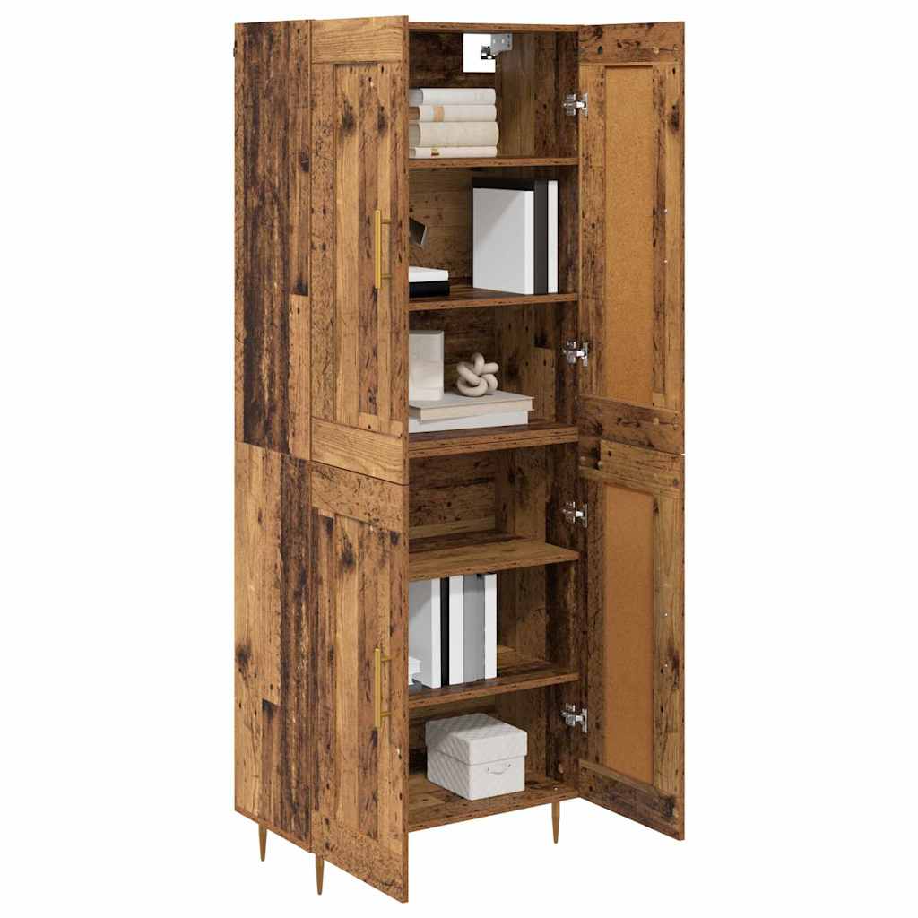 vidaXL Highboard Old Wood 69.5 x 34 x 180 cm Engineered Wood