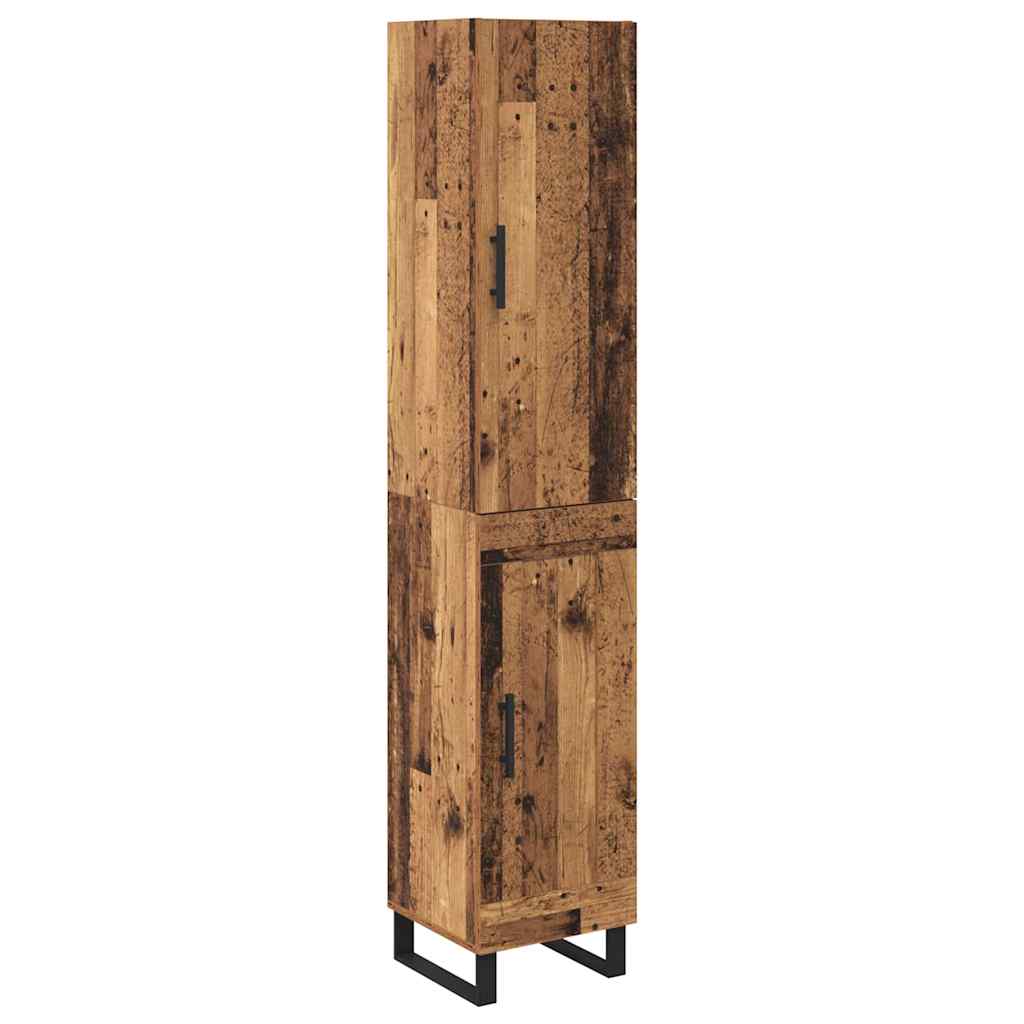vidaXL Highboard Old Wood 34.5 x 34 x 180 cm Engineered Wood