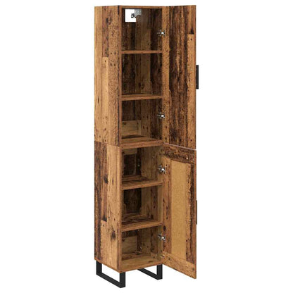 vidaXL Highboard Old Wood 34.5 x 34 x 180 cm Engineered Wood