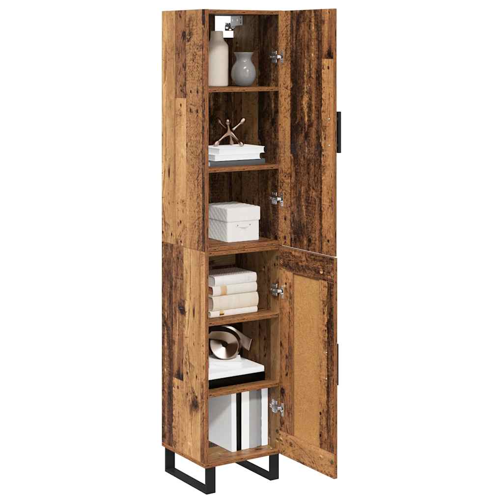 vidaXL Highboard Old Wood 34.5 x 34 x 180 cm Engineered Wood