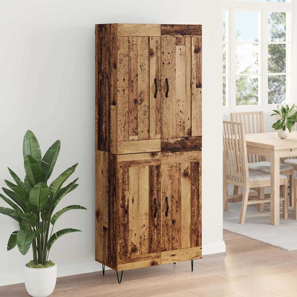 vidaXL Highboard Old Wood 69.5 x 34 x 180 cm Engineered Wood