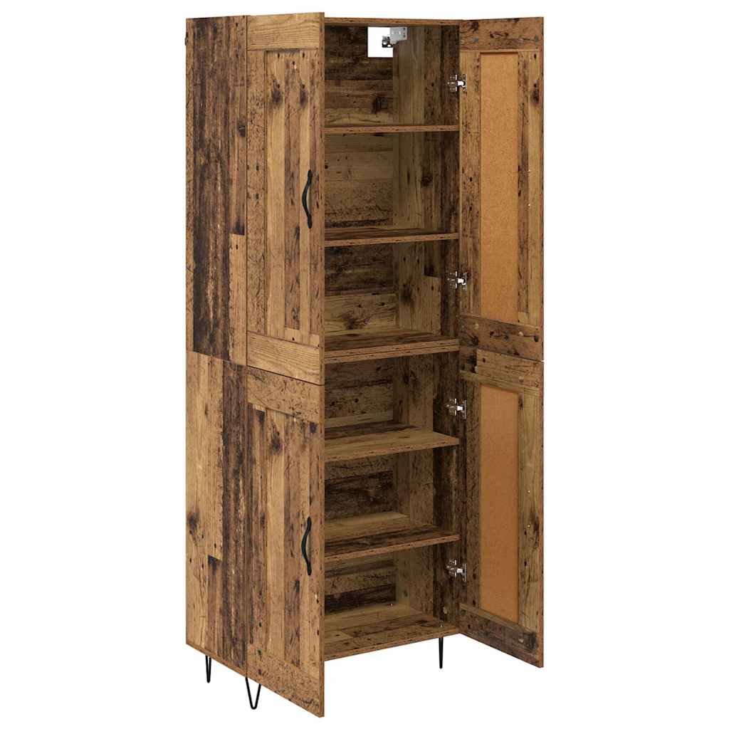 vidaXL Highboard Old Wood 69.5 x 34 x 180 cm Engineered Wood