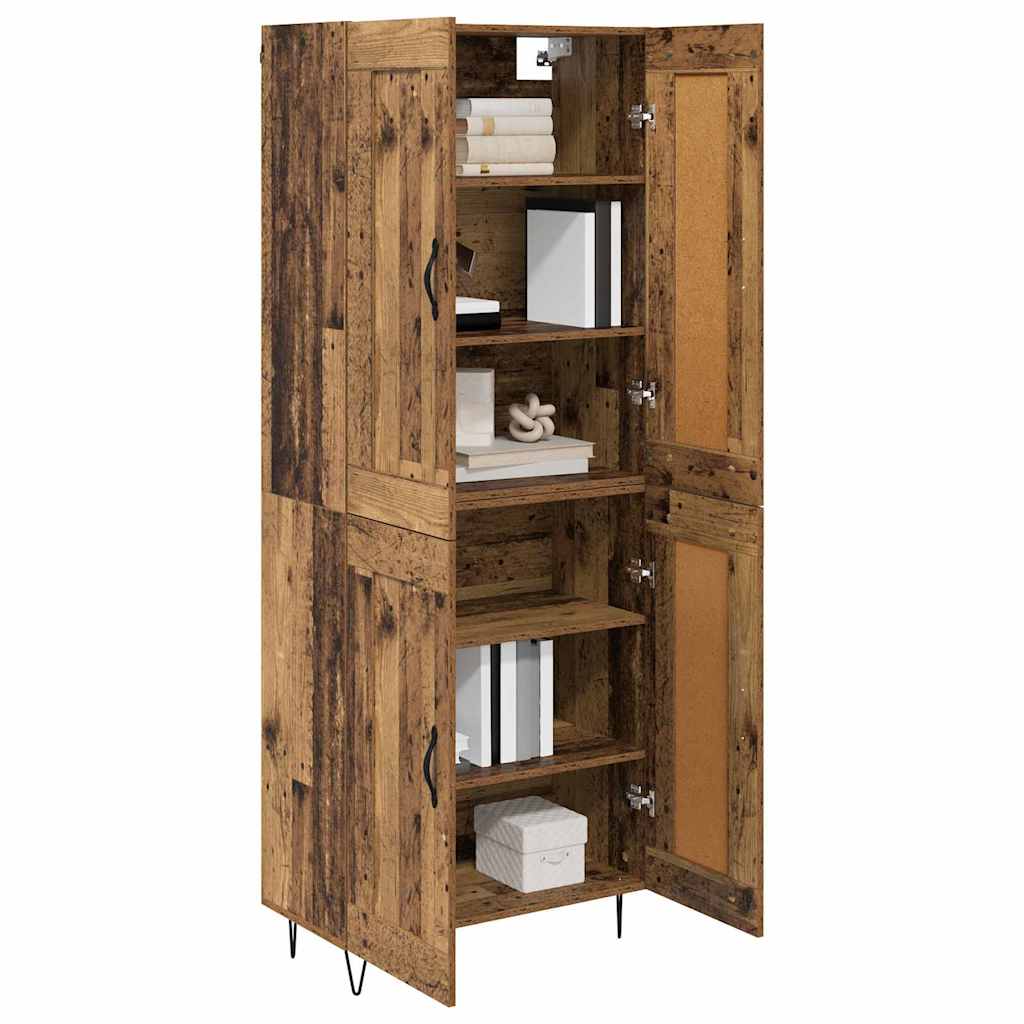 vidaXL Highboard Old Wood 69.5 x 34 x 180 cm Engineered Wood