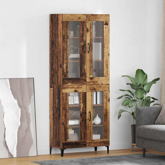 vidaXL Highboard Old Wood 69.5 x 34 x 180 cm Engineered Wood