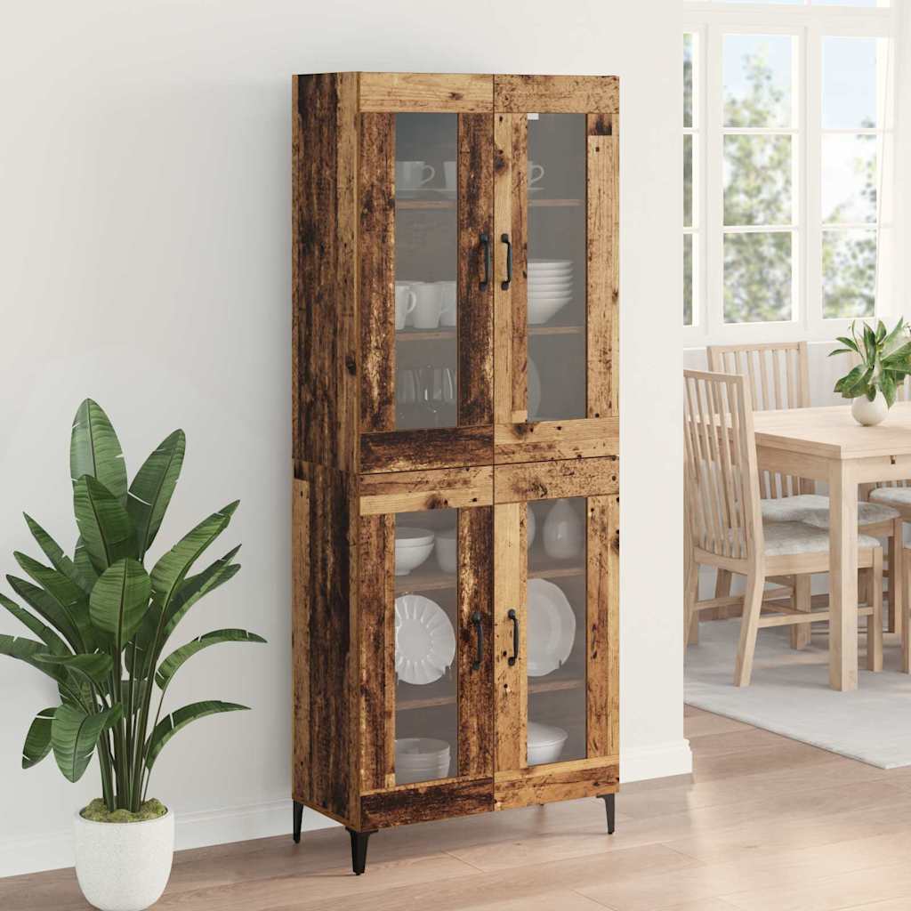 vidaXL Highboard Old Wood 69.5 x 34 x 180 cm Engineered Wood