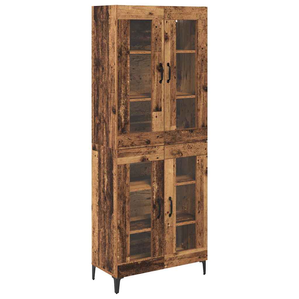 vidaXL Highboard Old Wood 69.5 x 34 x 180 cm Engineered Wood