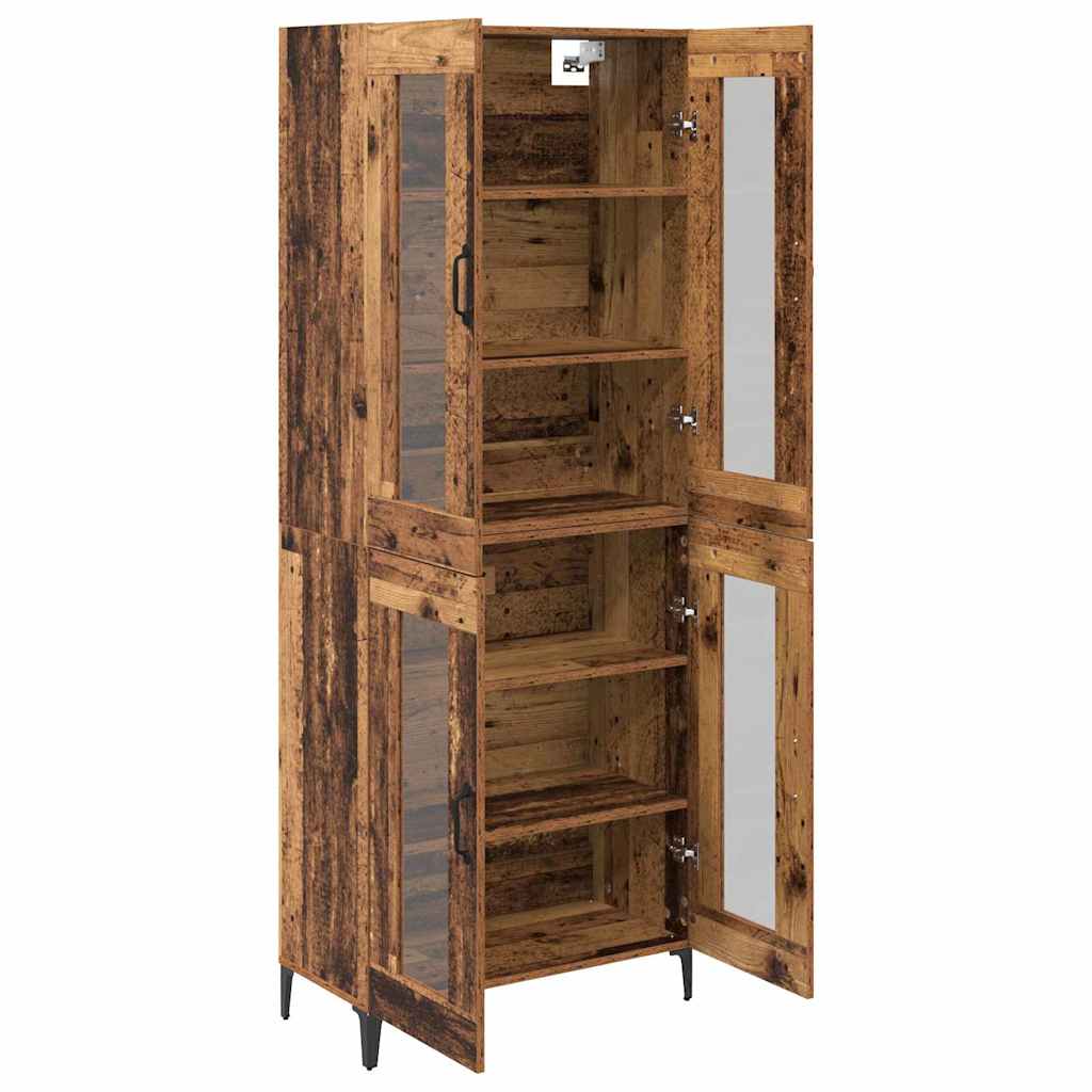 vidaXL Highboard Old Wood 69.5 x 34 x 180 cm Engineered Wood