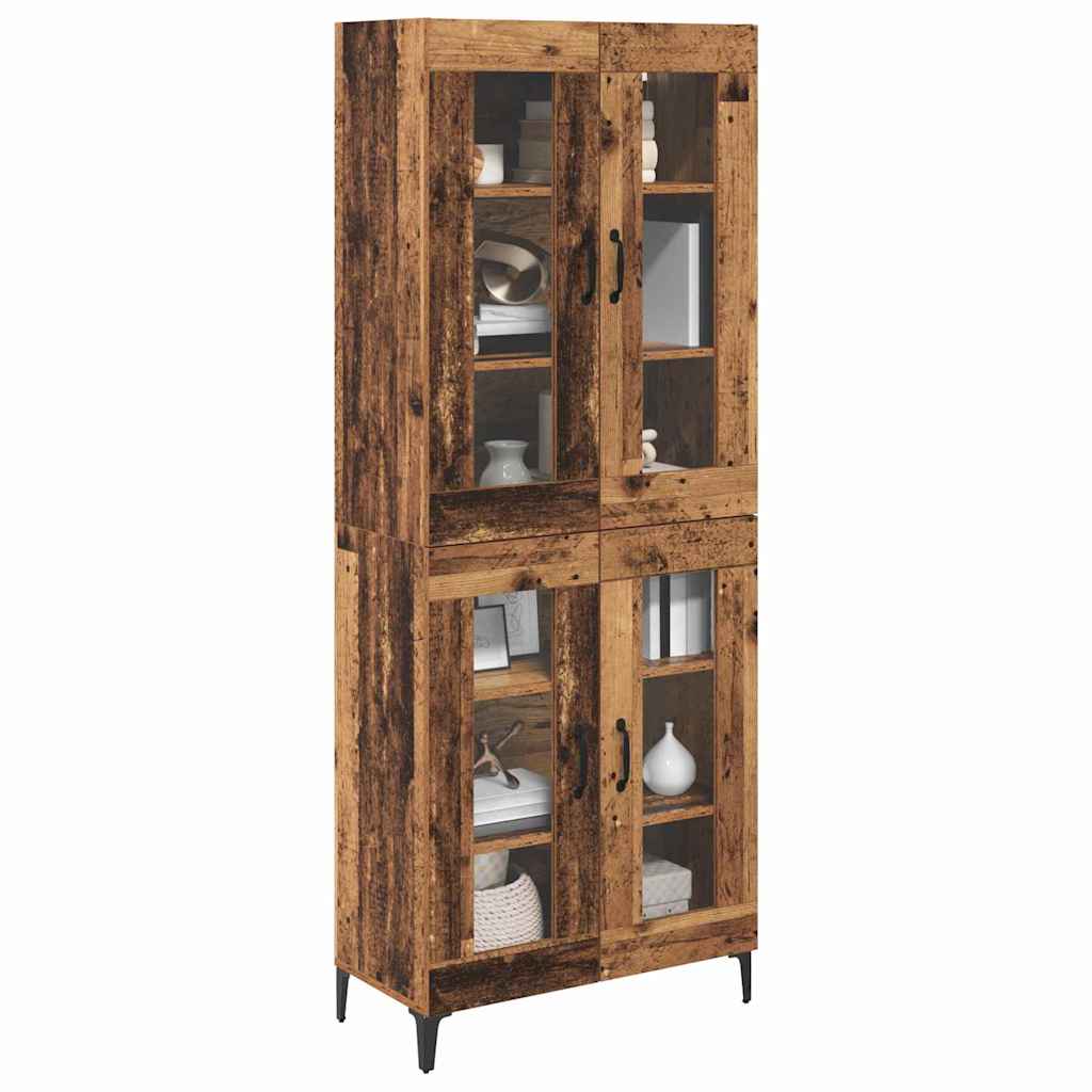 vidaXL Highboard Old Wood 69.5 x 34 x 180 cm Engineered Wood