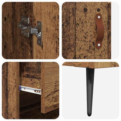 vidaXL Highboard Cabinet with Shelf 2 pcs Old Wood Engineered Wood