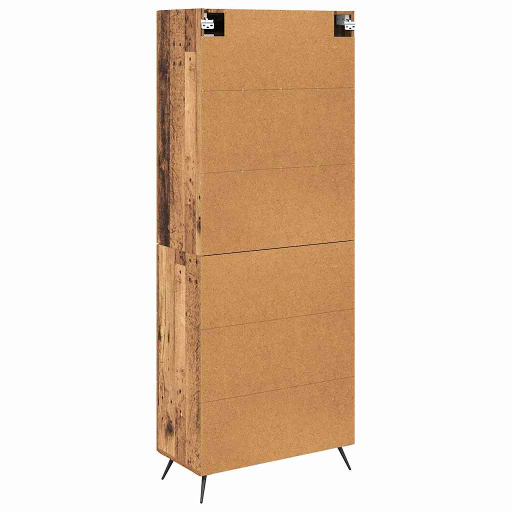 vidaXL Highboard Cabinet with Shelf 2 pcs Old Wood Engineered Wood