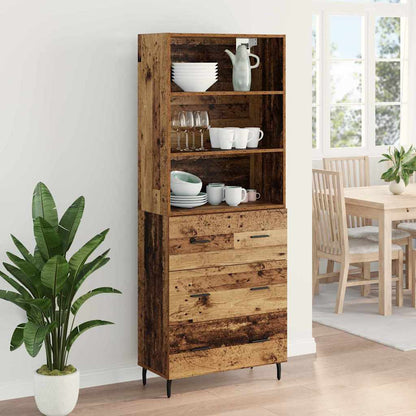 vidaXL Highboard with Drawer 2 pcs Old Wood Engineered Wood