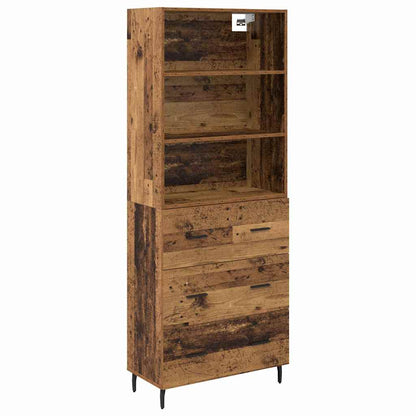 vidaXL Highboard with Drawer 2 pcs Old Wood Engineered Wood