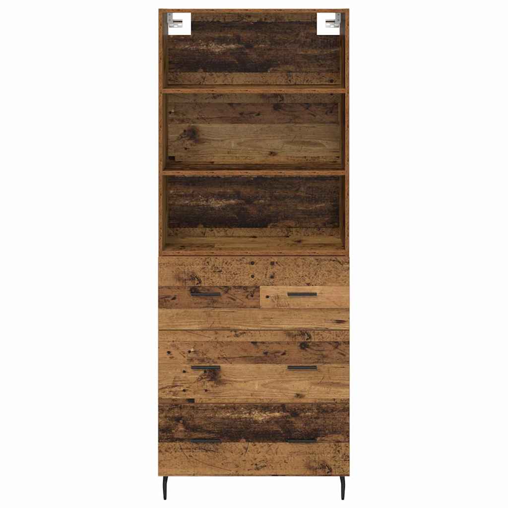 vidaXL Highboard with Drawer 2 pcs Old Wood Engineered Wood
